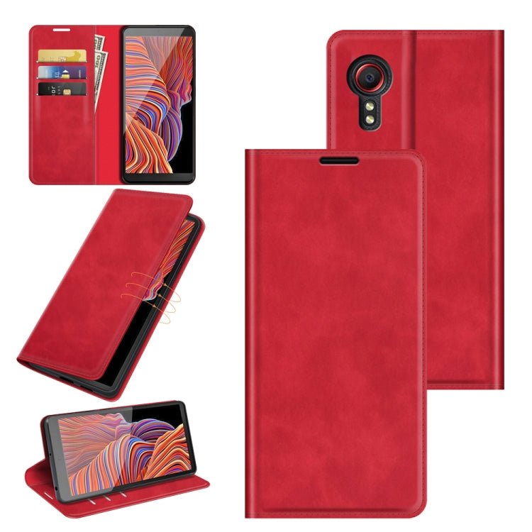 For Samsung Galaxy Xcover 5 / Xcover 5S Retro-skin Business Magnetic Suction Leather Case with Holder & Card Slots & Wallet