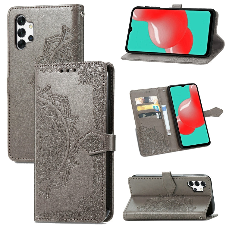 Mandala Flower Embossed Horizontal Flip Leather Case with Bracket / Card Slot / Wallet / Lanyard