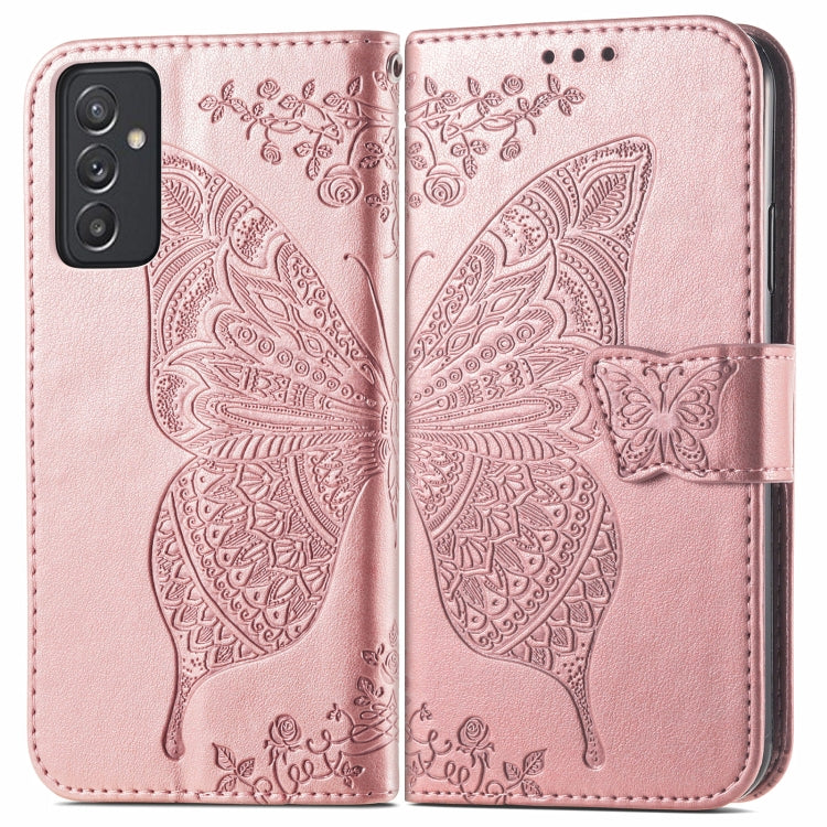 Butterfly Love Flower Embossed Horizontal Flip Leather Case with Bracket / Card Slot / Wallet / Lanyard