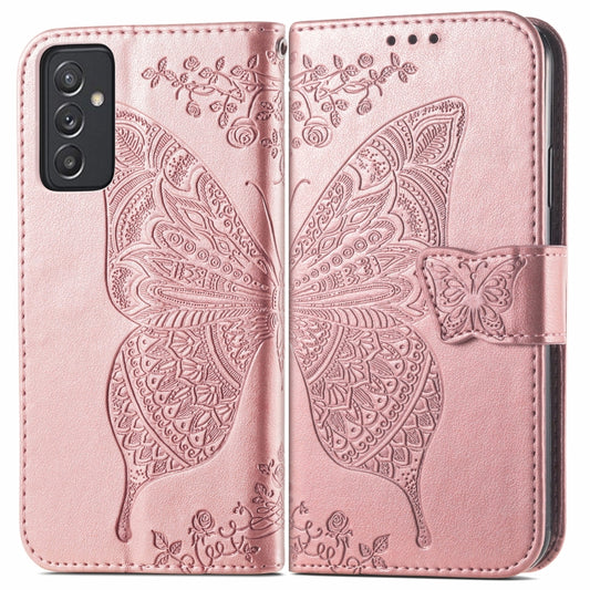 Butterfly Love Flower Embossed Horizontal Flip Leather Case with Bracket / Card Slot / Wallet / Lanyard