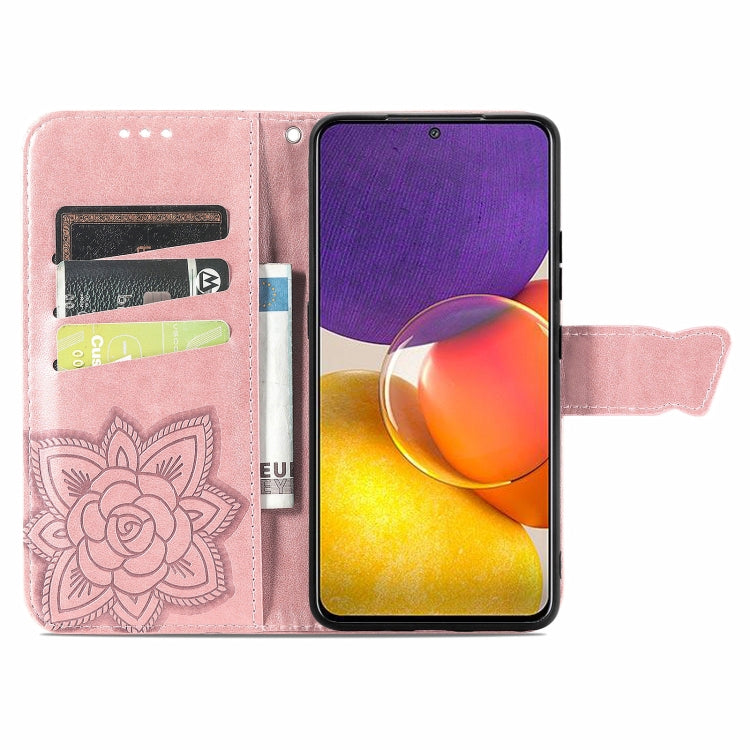 Butterfly Love Flower Embossed Horizontal Flip Leather Case with Bracket / Card Slot / Wallet / Lanyard