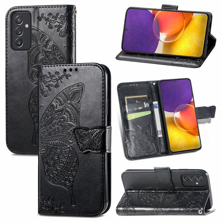 Butterfly Love Flower Embossed Horizontal Flip Leather Case with Bracket / Card Slot / Wallet / Lanyard