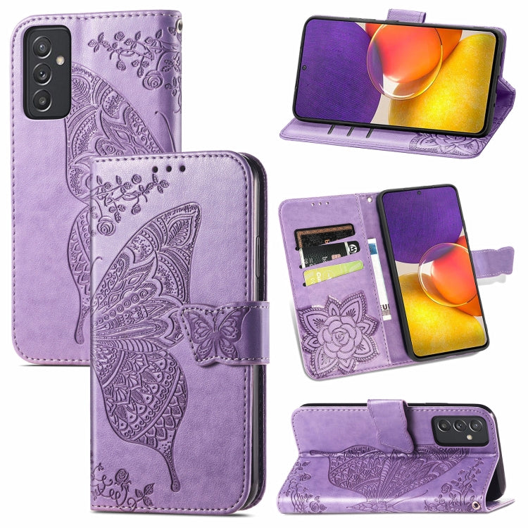 Butterfly Love Flower Embossed Horizontal Flip Leather Case with Bracket / Card Slot / Wallet / Lanyard