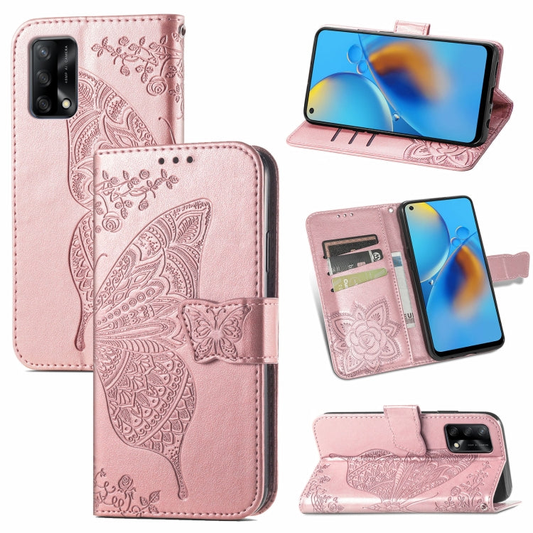 Butterfly Love Flower Embossed Horizontal Flip Leather Case with Bracket / Card Slot / Wallet / Lanyard