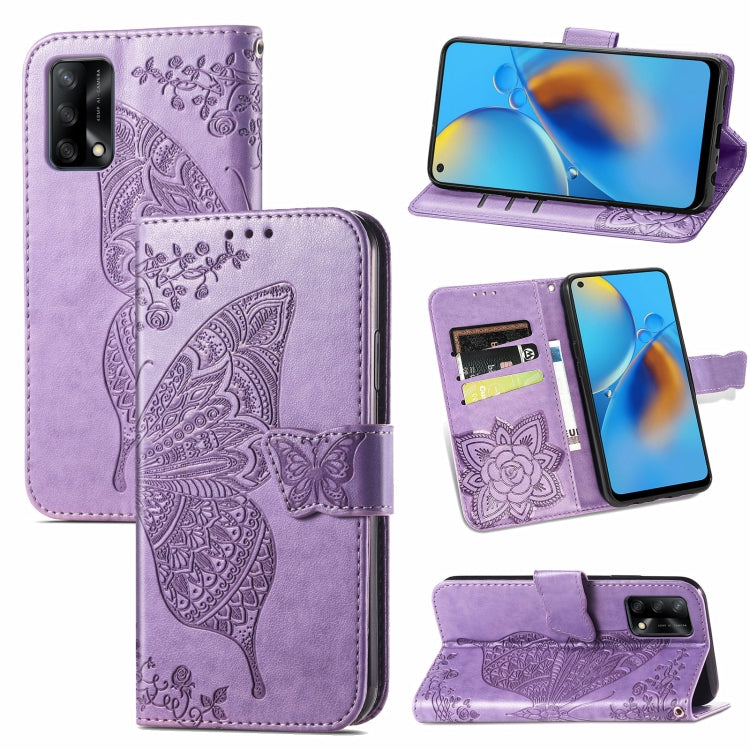 Butterfly Love Flower Embossed Horizontal Flip Leather Case with Bracket / Card Slot / Wallet / Lanyard