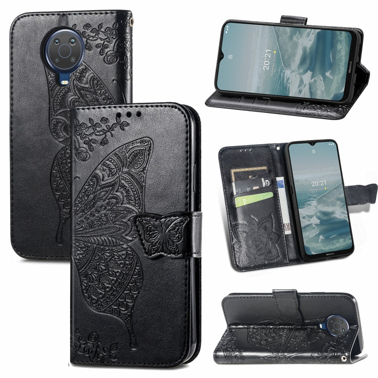 Butterfly Love Flower Embossed Horizontal Flip Leather Case with Bracket / Card Slot / Wallet / Lanyard