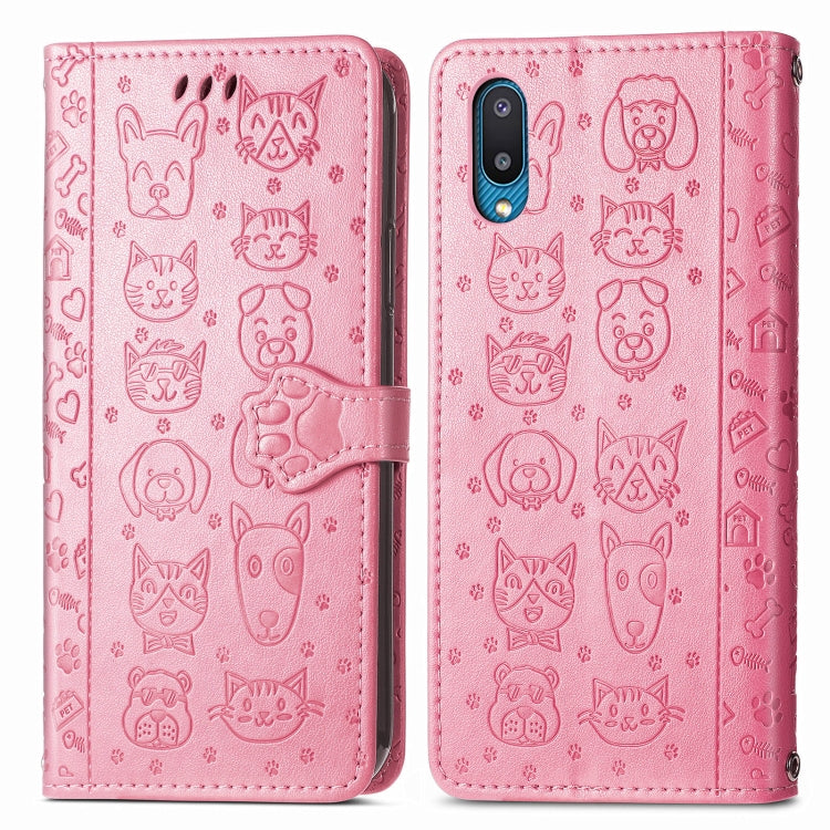 Cute Cat and Dog Embossed Horizontal Flip Leather Case with Holder & Card Slots & Wallet & Crossbody Lanyard & Card Cover