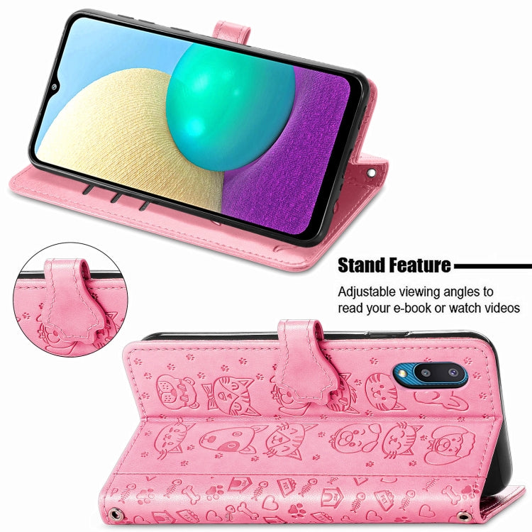 Cute Cat and Dog Embossed Horizontal Flip Leather Case with Holder & Card Slots & Wallet & Crossbody Lanyard & Card Cover