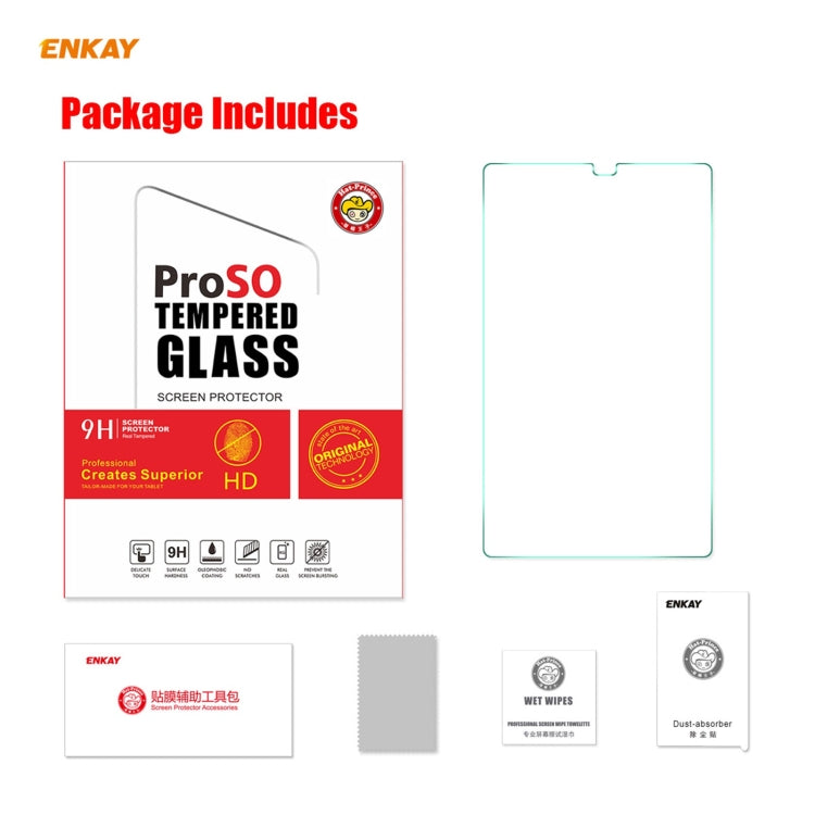 For Samsung Galaxy Tab A7 Lite 8.7 T220 / T225 ENKAY Hat-Prince 0.33mm 9H Surface Hardness 2.5D Explosion-proof Tempered Glass Protector Film