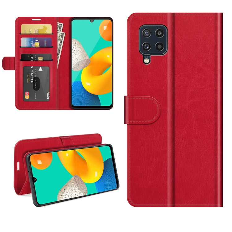 For Samsung Galaxy M32 R64 Texture Single Horizontal Flip Protective Case with Holder & Card Slots & Wallet& Photo Frame