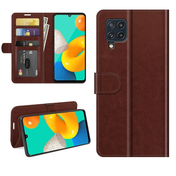 For Samsung Galaxy M32 R64 Texture Single Horizontal Flip Protective Case with Holder & Card Slots & Wallet& Photo Frame