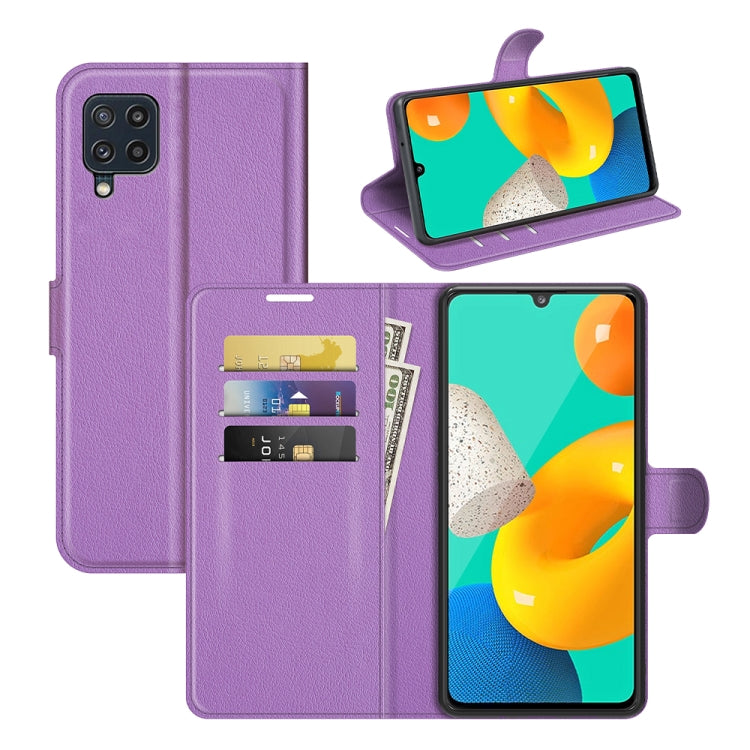 For Samsung Galaxy M32 Litchi Texture Horizontal Flip Protective Case with Holder & Card Slots & Wallet