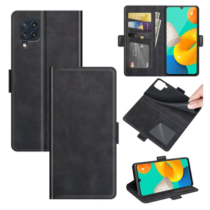 For Samsung Galaxy M32 Dual-side Magnetic Buckle Horizontal Flip Leather Case with Holder & Card Slots & Wallet