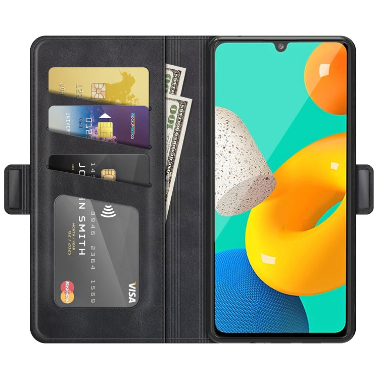 For Samsung Galaxy M32 Dual-side Magnetic Buckle Horizontal Flip Leather Case with Holder & Card Slots & Wallet