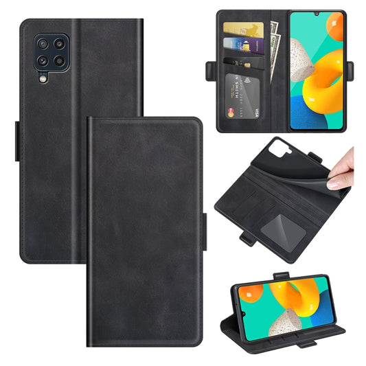 For Samsung Galaxy M32 Dual-side Magnetic Buckle Horizontal Flip Leather Case with Holder & Card Slots & Wallet