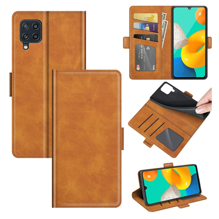 For Samsung Galaxy M32 Dual-side Magnetic Buckle Horizontal Flip Leather Case with Holder & Card Slots & Wallet