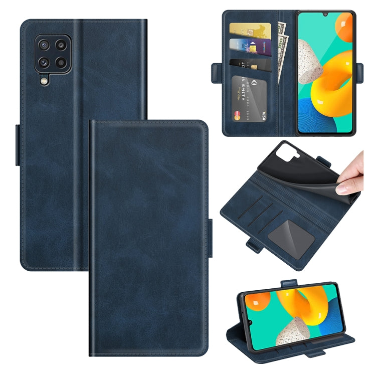 For Samsung Galaxy M32 Dual-side Magnetic Buckle Horizontal Flip Leather Case with Holder & Card Slots & Wallet