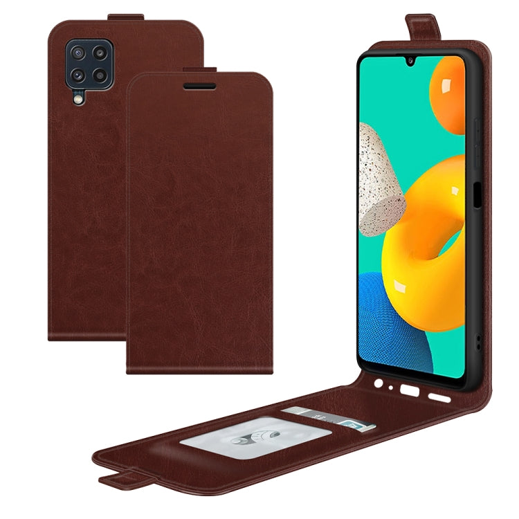 For Samsung Galaxy M32 R64 Texture Single Vertical Flip Leather Protective Case with Card Slots & Photo Frame