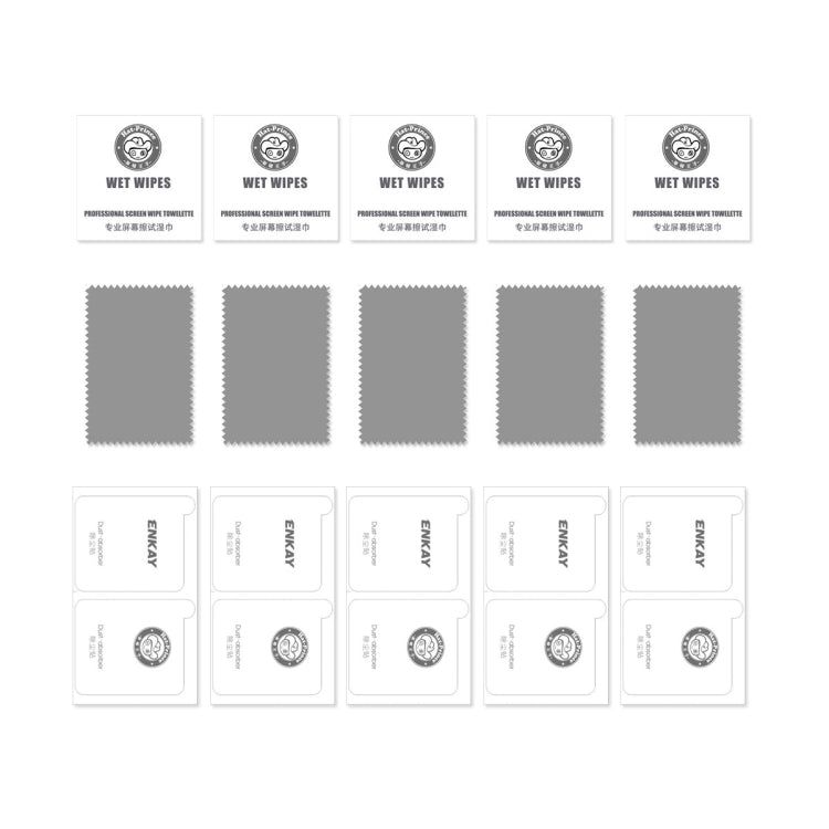 5 PCS ENKAY Hat-Prince Full Glue 0.26mm 9H 2.5D Tempered Glass Screen Protector Full Coverage Film