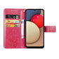 Four-leaf Clasp Embossed Buckle Mobile Phone Protection Leather Case with Lanyard & Card Slot & Wallet & Bracket Function