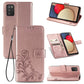Four-leaf Clasp Embossed Buckle Mobile Phone Protection Leather Case with Lanyard & Card Slot & Wallet & Bracket Function