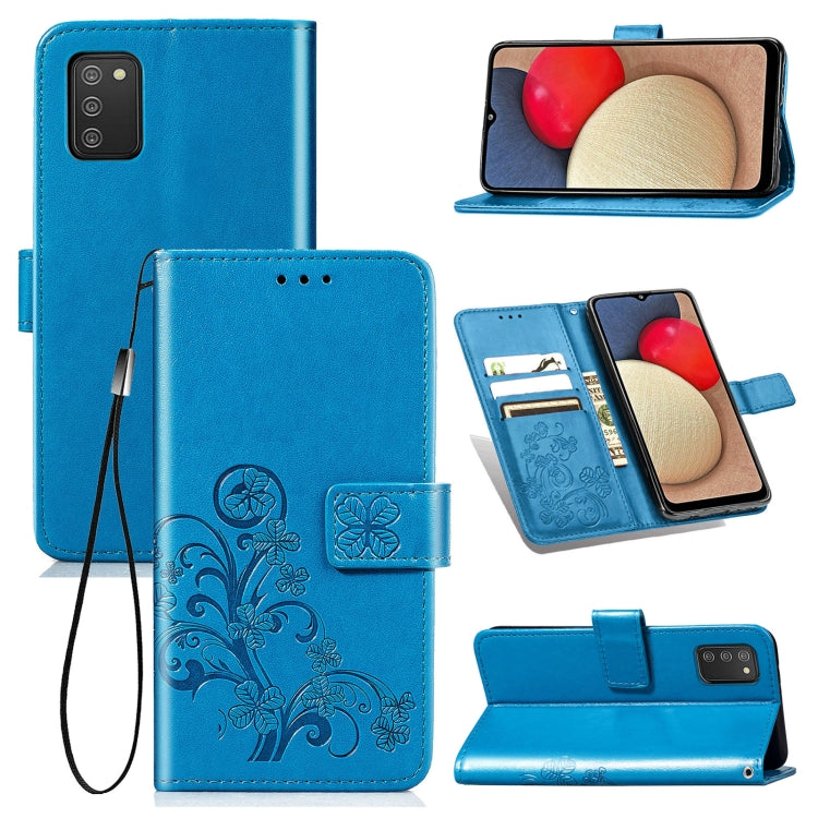 Four-leaf Clasp Embossed Buckle Mobile Phone Protection Leather Case with Lanyard & Card Slot & Wallet & Bracket Function