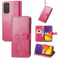 Four-leaf Clasp Embossed Buckle Mobile Phone Protection Leather Case with Lanyard & Card Slot & Wallet & Bracket Function