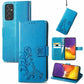 Four-leaf Clasp Embossed Buckle Mobile Phone Protection Leather Case with Lanyard & Card Slot & Wallet & Bracket Function