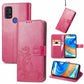 Four-leaf Clasp Embossed Buckle Mobile Phone Protection Leather Case with Lanyard & Card Slot & Wallet & Bracket Function