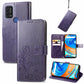 Four-leaf Clasp Embossed Buckle Mobile Phone Protection Leather Case with Lanyard & Card Slot & Wallet & Bracket Function