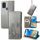 Four-leaf Clasp Embossed Buckle Mobile Phone Protection Leather Case with Lanyard & Card Slot & Wallet & Bracket Function