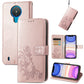 Four-leaf Clasp Embossed Buckle Mobile Phone Protection Leather Case with Lanyard & Card Slot & Wallet & Bracket Function