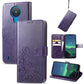 Four-leaf Clasp Embossed Buckle Mobile Phone Protection Leather Case with Lanyard & Card Slot & Wallet & Bracket Function