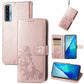 Four-leaf Clasp Embossed Buckle Mobile Phone Protection Leather Case with Lanyard & Card Slot & Wallet & Bracket Function