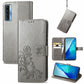 Four-leaf Clasp Embossed Buckle Mobile Phone Protection Leather Case with Lanyard & Card Slot & Wallet & Bracket Function