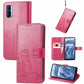 Four-leaf Clasp Embossed Buckle Mobile Phone Protection Leather Case with Lanyard & Card Slot & Wallet & Bracket Function