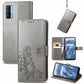 Four-leaf Clasp Embossed Buckle Mobile Phone Protection Leather Case with Lanyard & Card Slot & Wallet & Bracket Function
