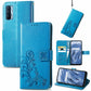 Four-leaf Clasp Embossed Buckle Mobile Phone Protection Leather Case with Lanyard & Card Slot & Wallet & Bracket Function
