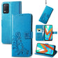 Four-leaf Clasp Embossed Buckle Mobile Phone Protection Leather Case with Lanyard & Card Slot & Wallet & Bracket Function