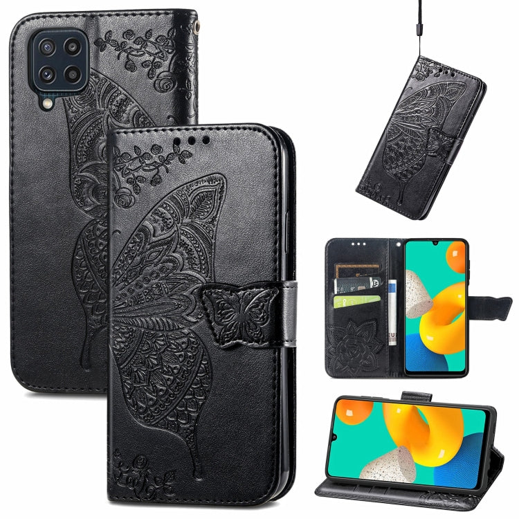 Butterfly Love Flowers Embossed Horizontal Flip Leather Case with Holder & Card Slots & Wallet & Lanyard