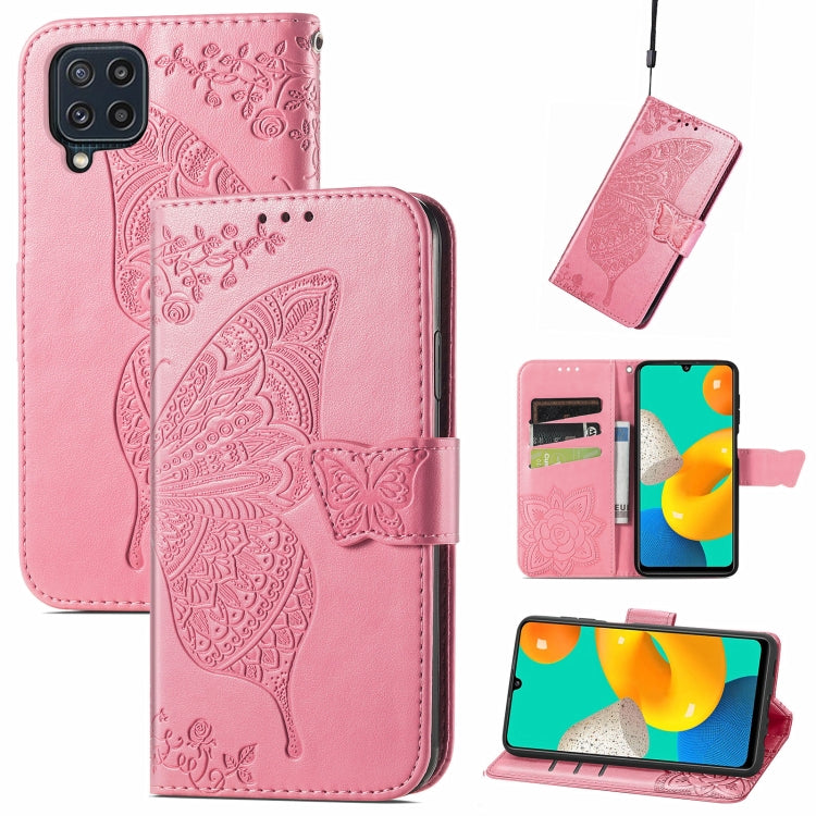 Butterfly Love Flowers Embossed Horizontal Flip Leather Case with Holder & Card Slots & Wallet & Lanyard