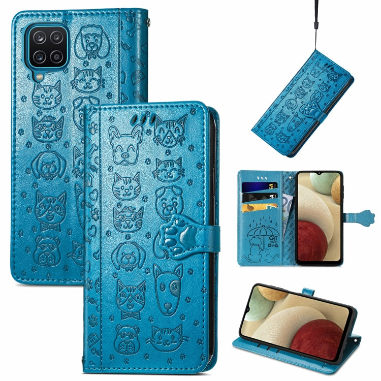 Cute Cat and Dog Embossed Horizontal Flip Leather Case with Holder & Card Slots & Wallet & Lanyard