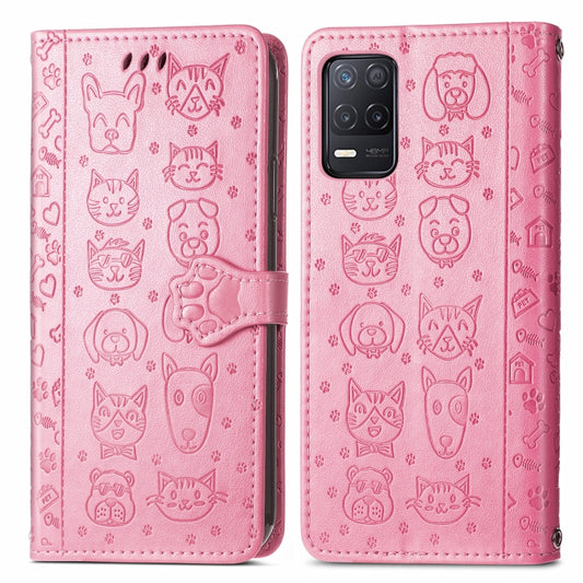 Cute Cat and Dog Embossed Horizontal Flip Leather Case with Holder & Card Slots & Wallet & Lanyard