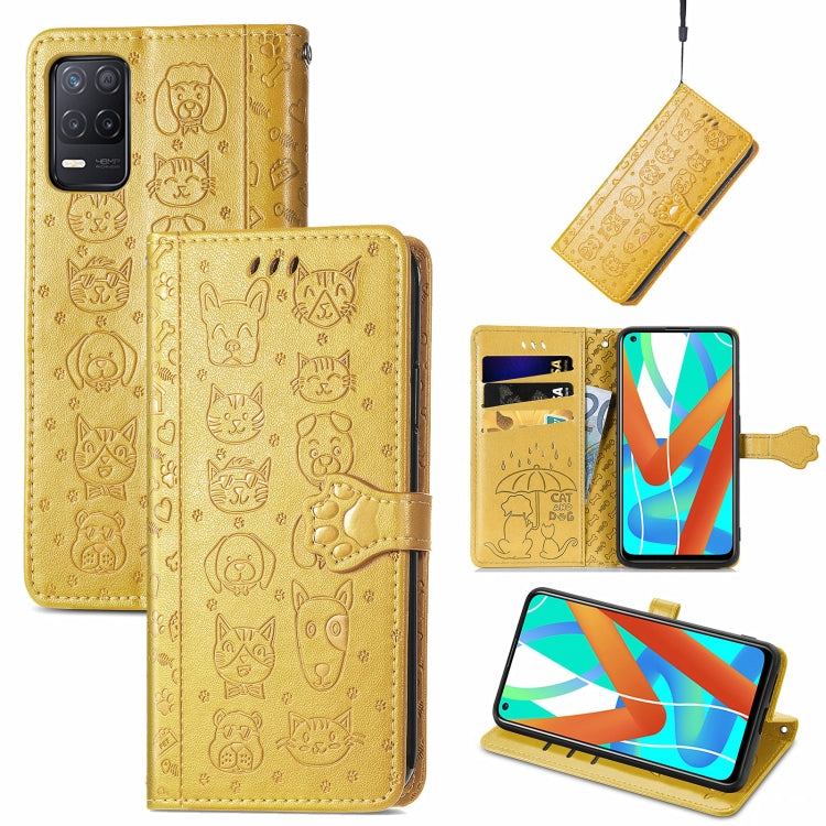 Cute Cat and Dog Embossed Horizontal Flip Leather Case with Holder & Card Slots & Wallet & Lanyard