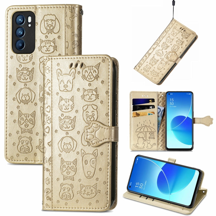 Cute Cat and Dog Embossed Horizontal Flip Leather Case with Holder & Card Slots & Wallet & Lanyard