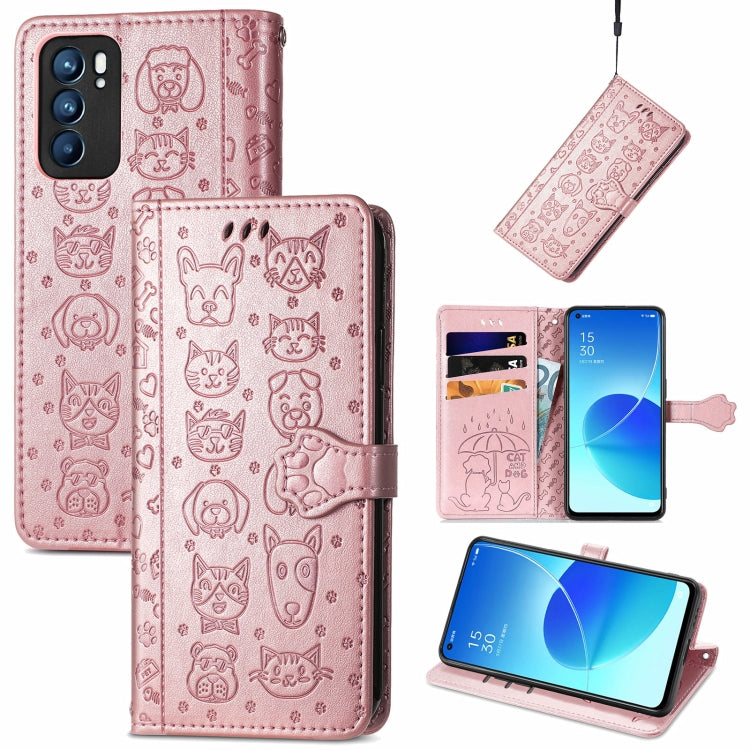 Cute Cat and Dog Embossed Horizontal Flip Leather Case with Holder & Card Slots & Wallet & Lanyard