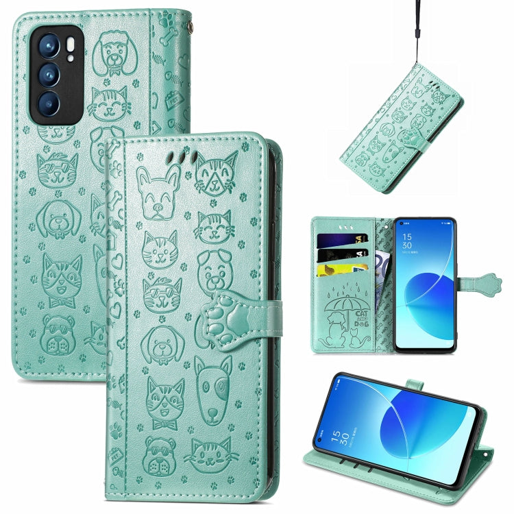 Cute Cat and Dog Embossed Horizontal Flip Leather Case with Holder & Card Slots & Wallet & Lanyard