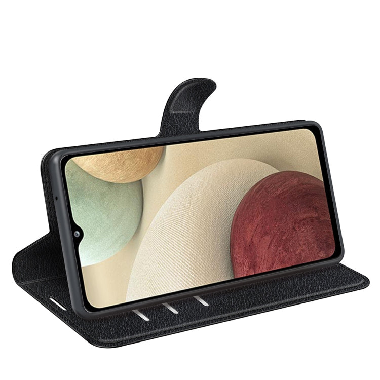 For Samsung Galaxy F12 / M12 Litchi Texture Horizontal Flip Protective Case with Holder & Card Slots & Wallet