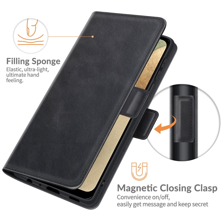 For Samsung Galaxy F12 / M12 Dual-side Magnetic Buckle Horizontal Flip Leather Case with Holder & Card Slots & Wallet