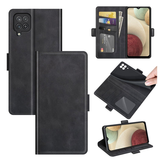 For Samsung Galaxy F12 / M12 Dual-side Magnetic Buckle Horizontal Flip Leather Case with Holder & Card Slots & Wallet